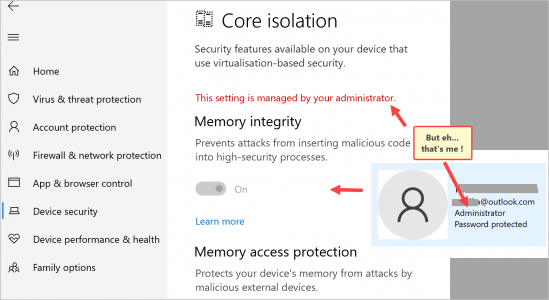 Photoshop disabling Memory integrity-not possible-29062022 100619.png